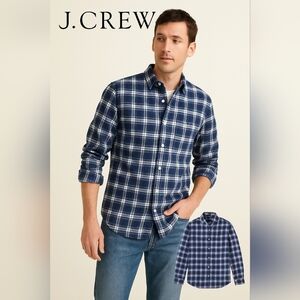 J.Crew Men’s Blue Plaid Button Down Classic Fit Shirt Cotton Size XL